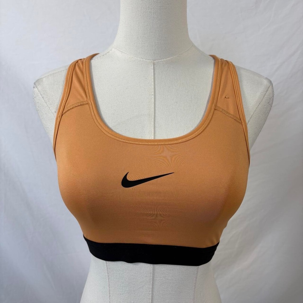 Nike Dri Fit orange sports bra size small workout athletic sporty